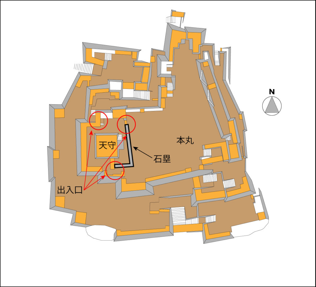 津山城の縄張図