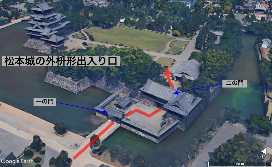 松本城の外枡形出入り口